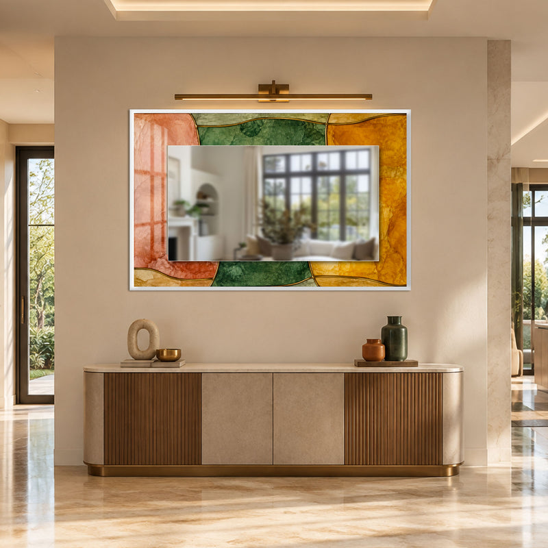 Amber Mosaic Harmony with white frame