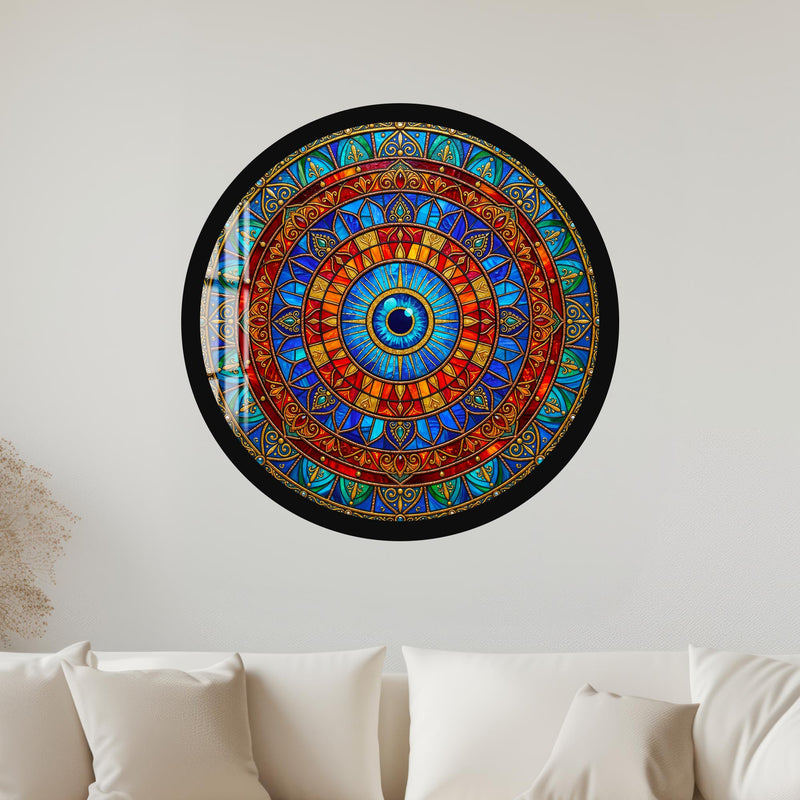 Solar Mosaic Eye with gold frame