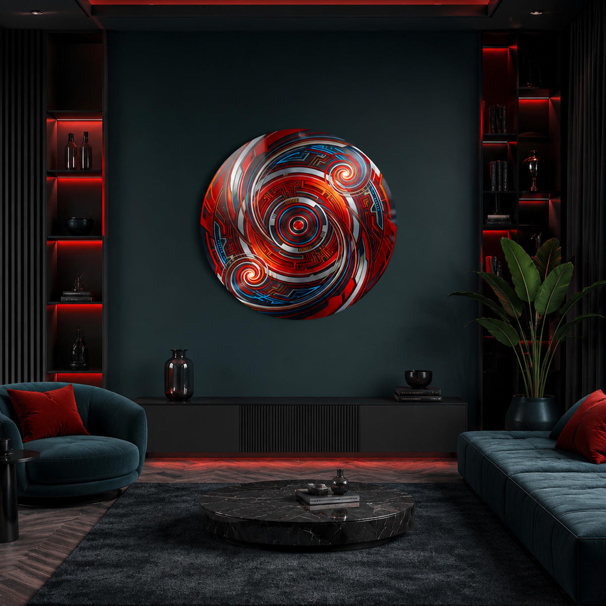 Quantum Spiral — tempered glass, ultra HD print, ready to hang