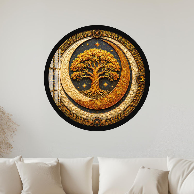 Celestial Golden Tree with black frame