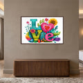Blooming Love with walnut frame