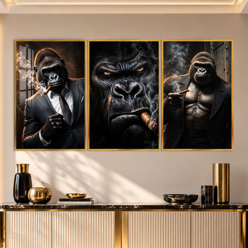 Gorilla Cigar with gold frame