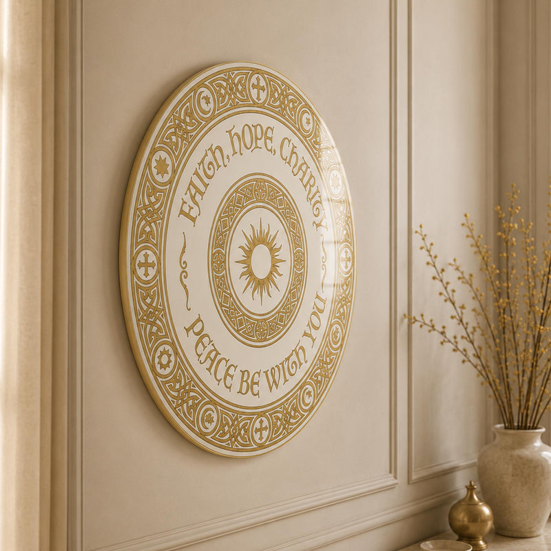 Faith Hope Charity Interfaith Medallion lifestyle view