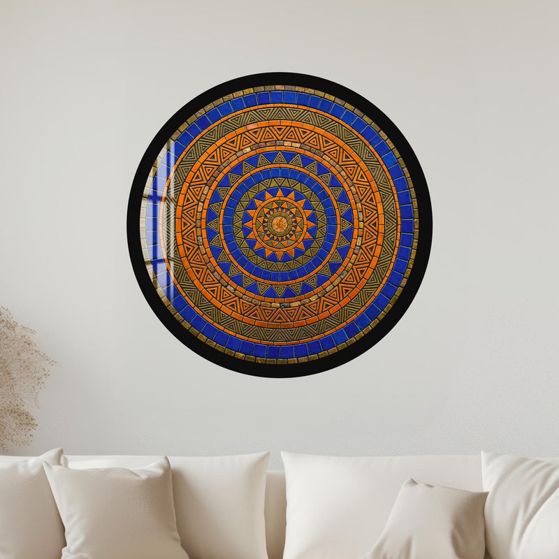 Sahara Mandala with gold frame