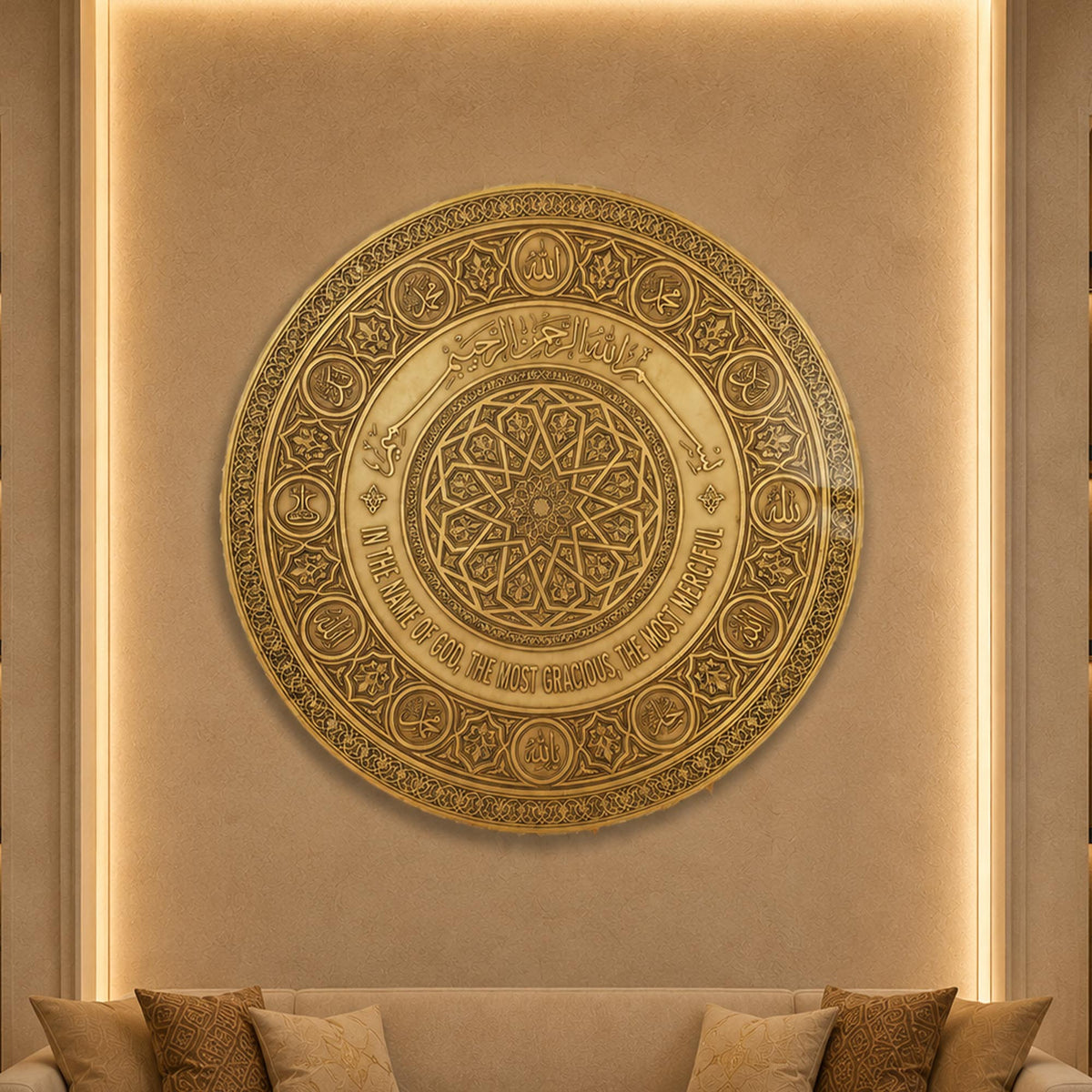 Antique Bronze Names Medallion lifestyle view