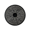 Monochrome Calligraphy Star Burst product shot on white background