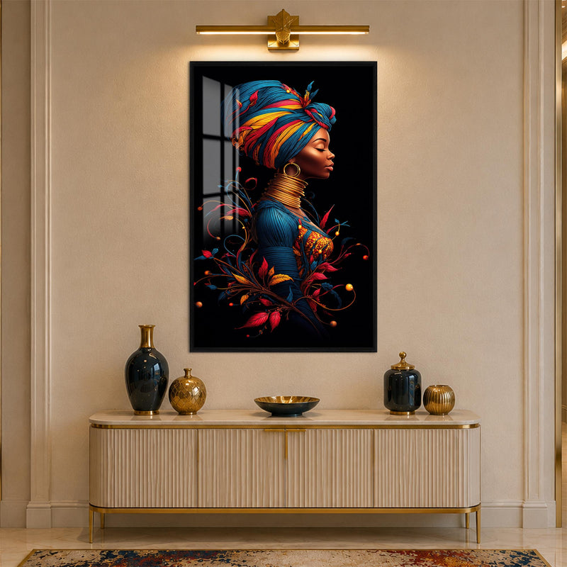 Regal African Muse with black frame
