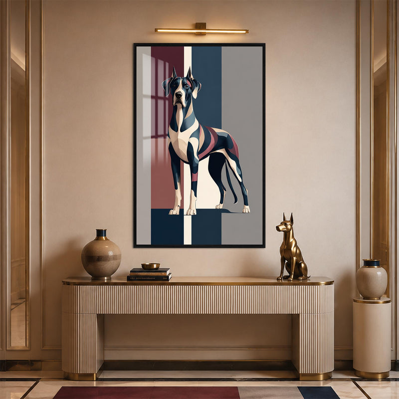 Modern Great Dane with black frame