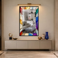 Prismatic Glass Mosaic with black frame