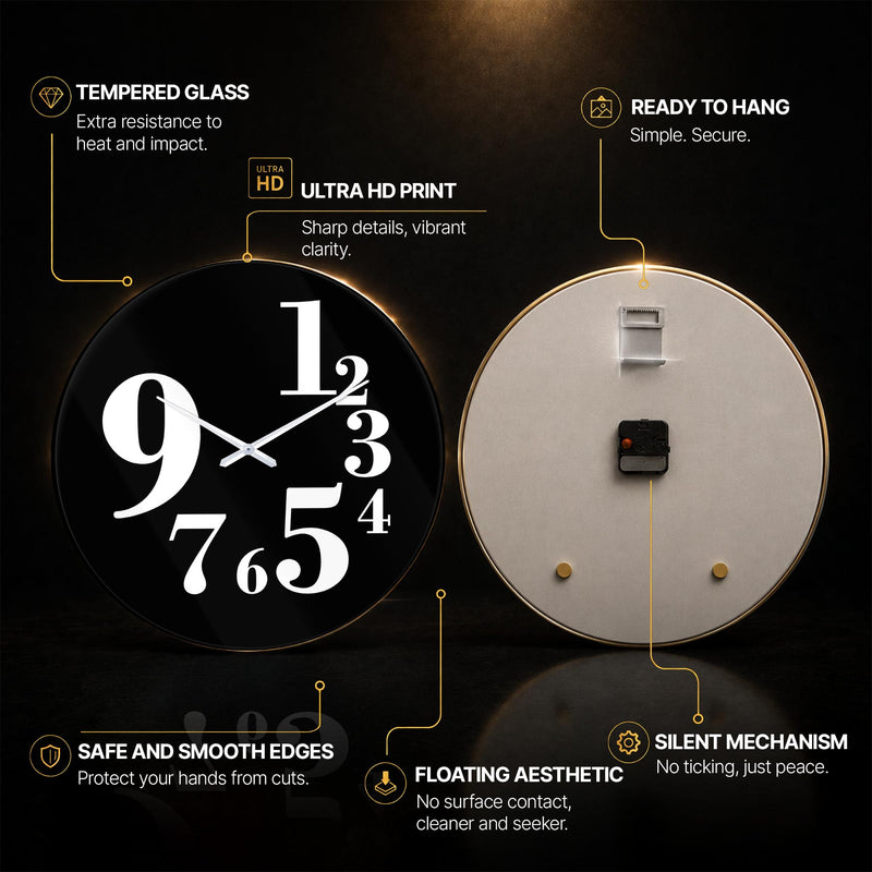 Bold Number Contrast — tempered glass, ultra HD print, ready to hang