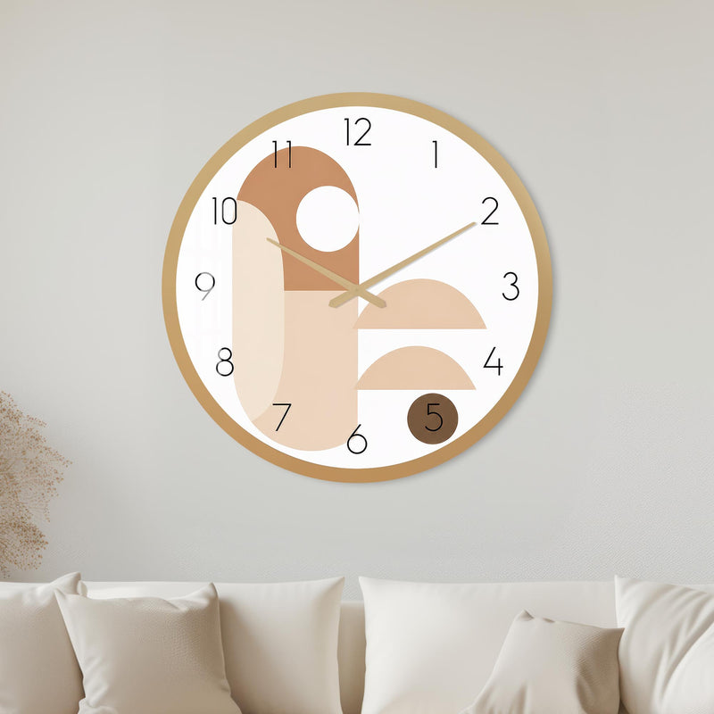 Neutral Abstract Shapes with gold frame