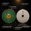 Emerald Gilded Dial — tempered glass, ultra HD print, ready to hang
