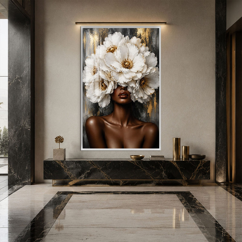 Artronauts Glass Print 12x18 cm | 4.7"x7.1" / White Crowned in White Glass Wall Art