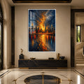 Artronauts Glass Print 12x18 cm | 4.7"x7.1" / White Manhattan Afterglow Glass Wall Art