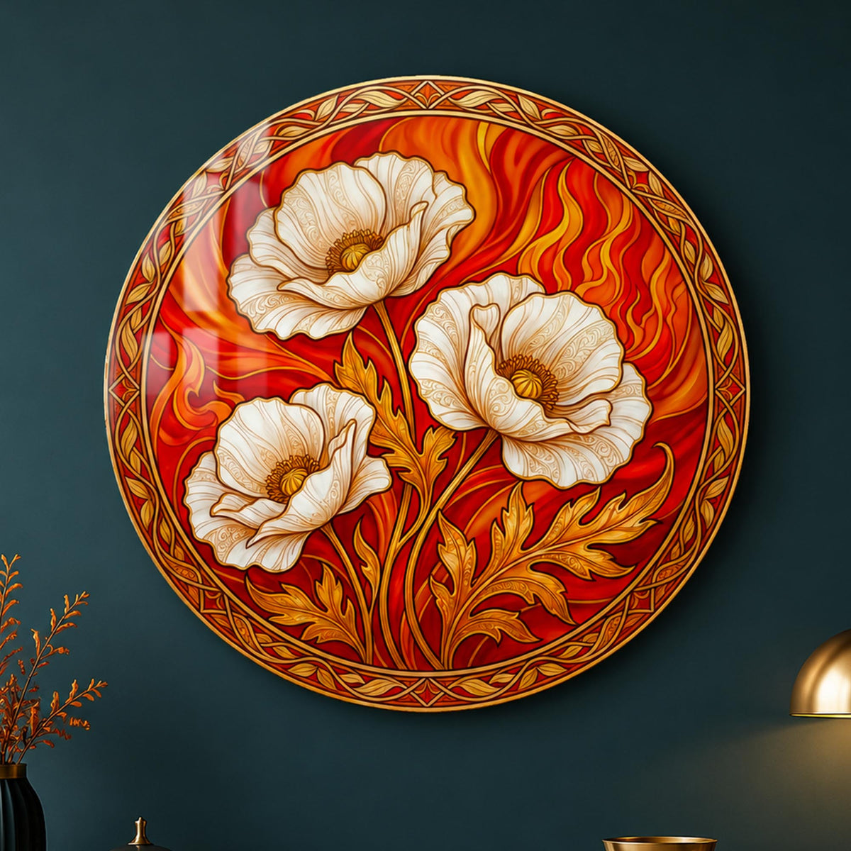 Crimson Poppy Elegance in a modern room