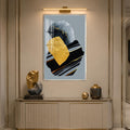 Golden Stone Composition with silver frame
