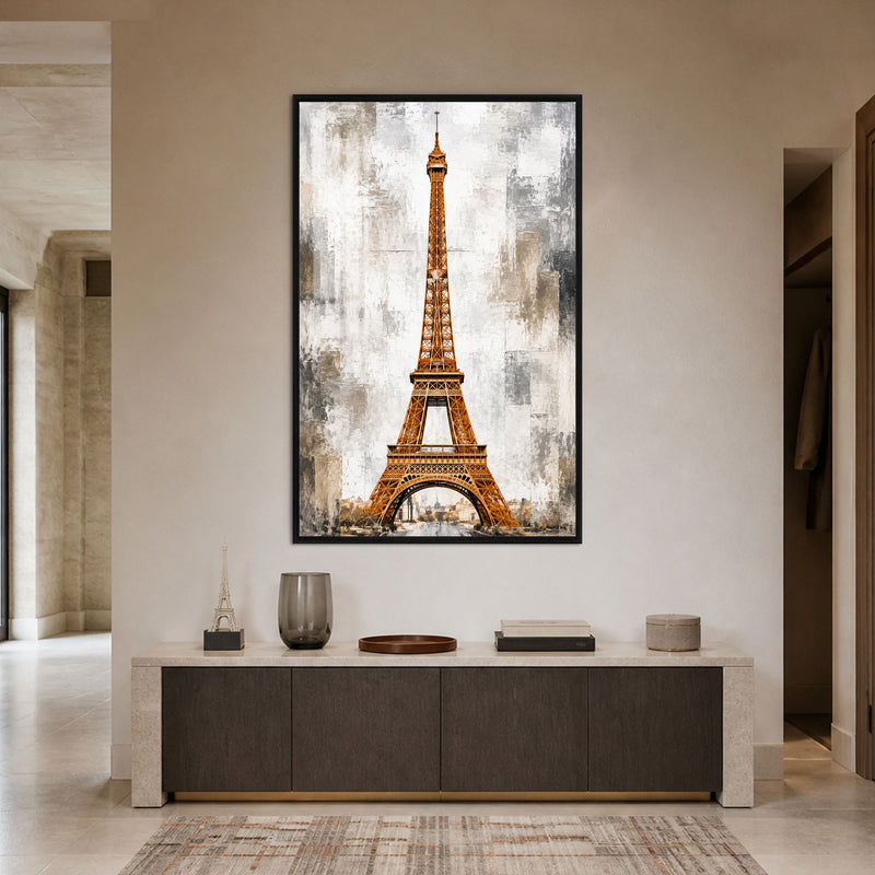Golden Eiffel Tower with black frame
