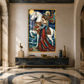 Artronauts Glass Print 12x18 cm | 4.7"x7.1" / Gold Moonlit Dragon Rider Glass Wall Art