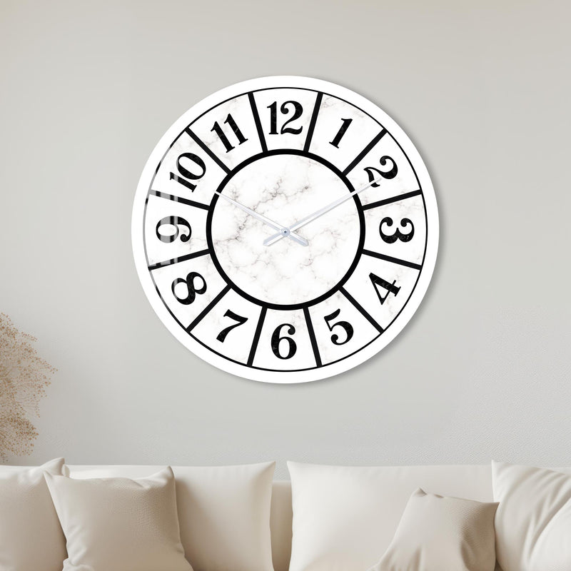 Classic Marble Timepiece with white frame