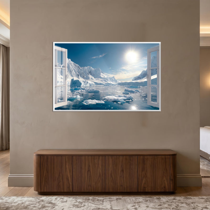 Arctic Window Vista with white frame