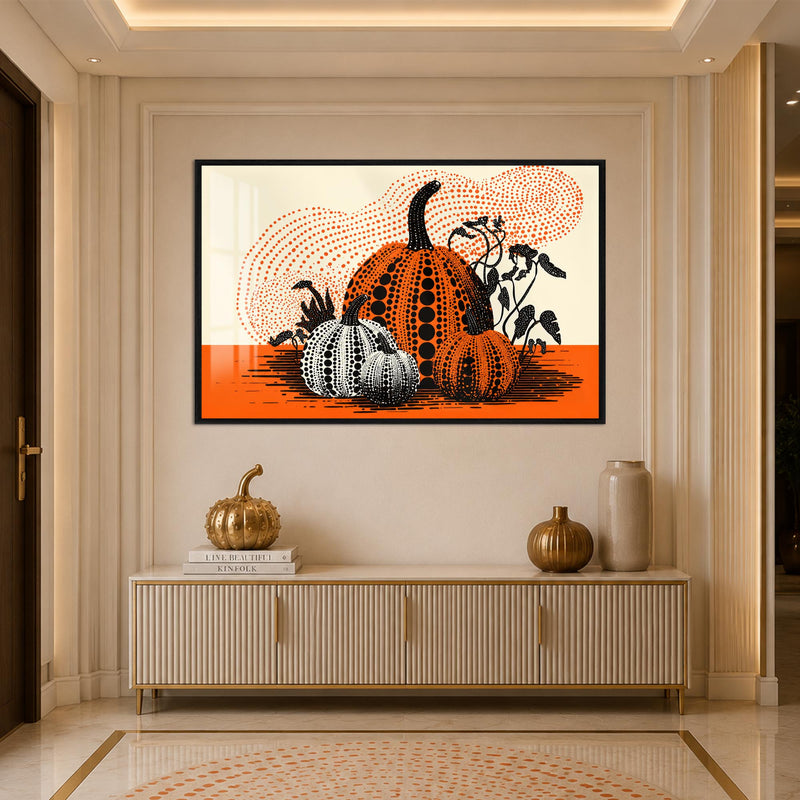 Dotted Harvest Pumpkins with black frame