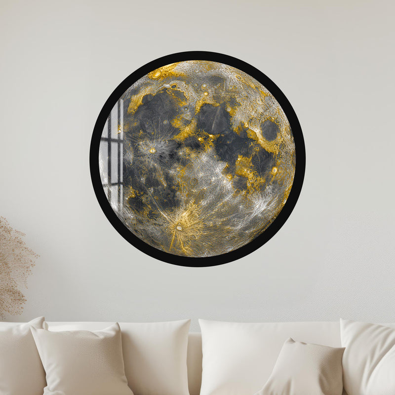 Gilded Lunar Surface with black frame
