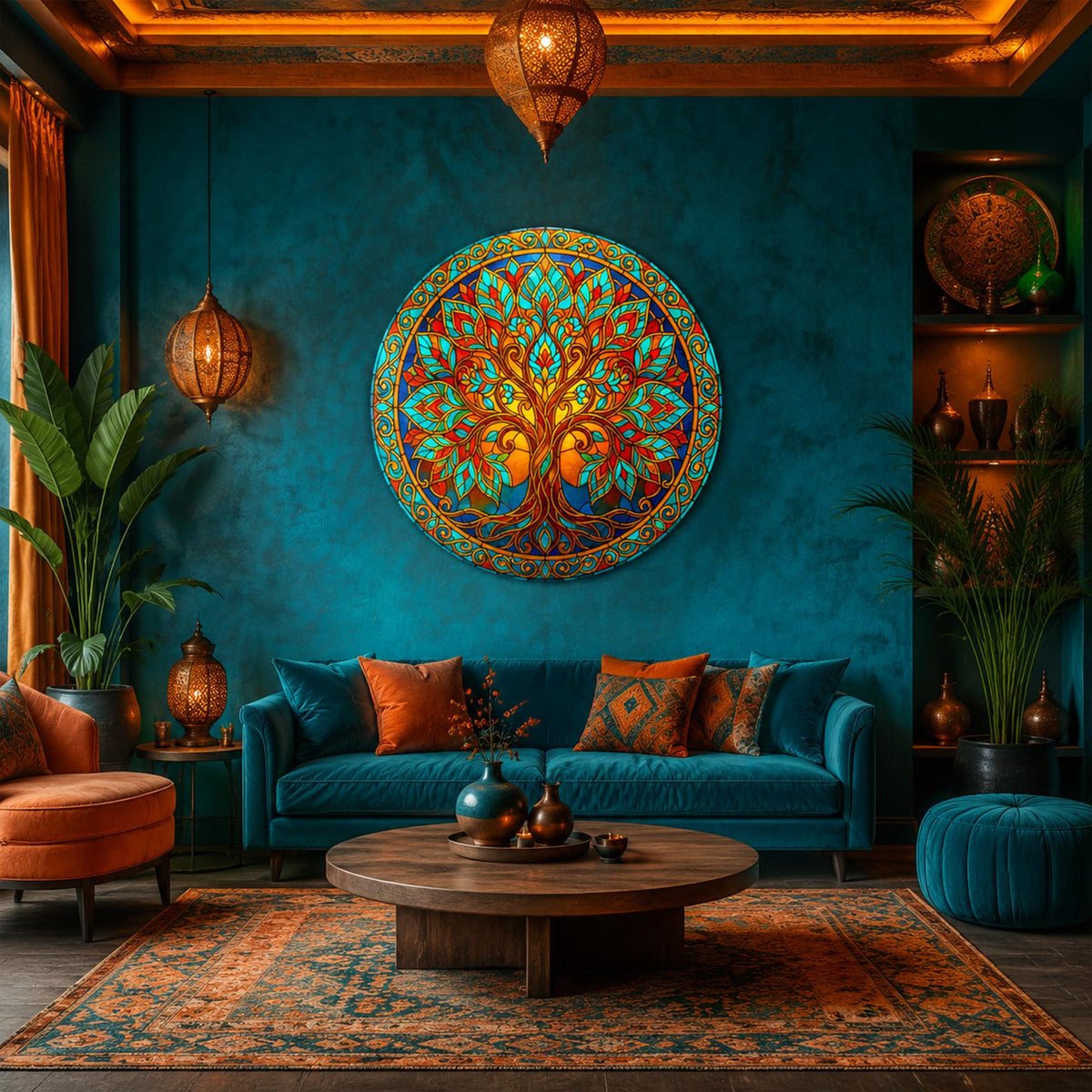 Amber Tree Of Life in a modern room