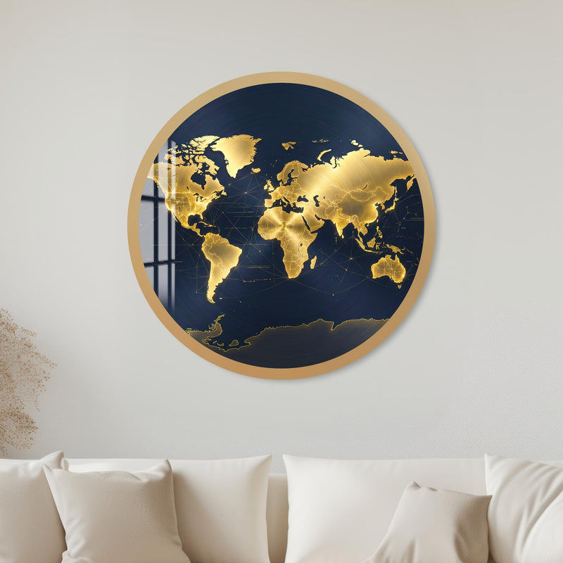 Golden World Connections with gold frame