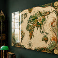 Botanical World Map lifestyle view