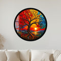 Sunset Tree of Life with black frame
