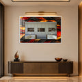 Ember Mosaic Waves with white frame