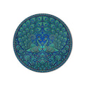 Peacock Pair Heart Medallion product shot on white background