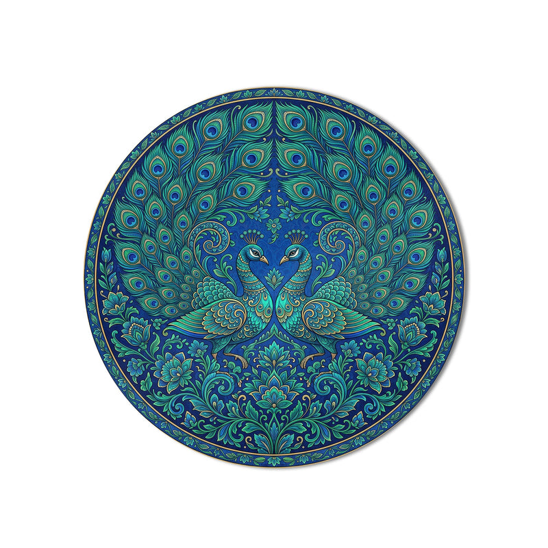 Peacock Pair Heart Medallion product shot on white background
