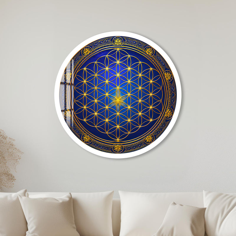 Sacred Lotus Geometry with white frame