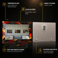 Ember Mosaic Waves — tempered glass, ultra HD print, ready to hang