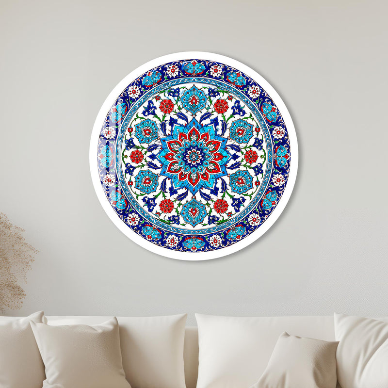 Iznik Floral Medallion with white frame