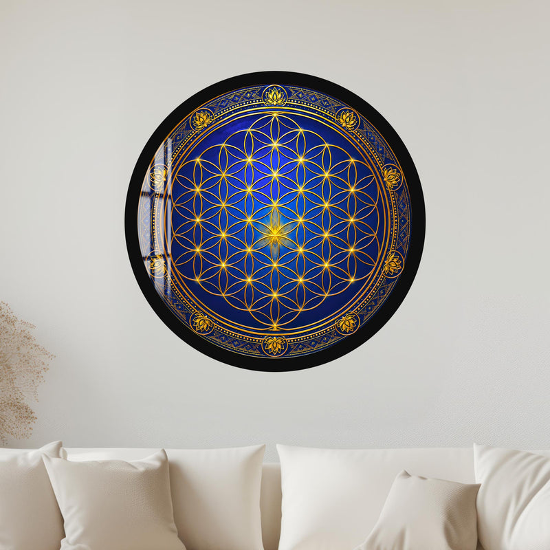 Sacred Lotus Geometry with black frame
