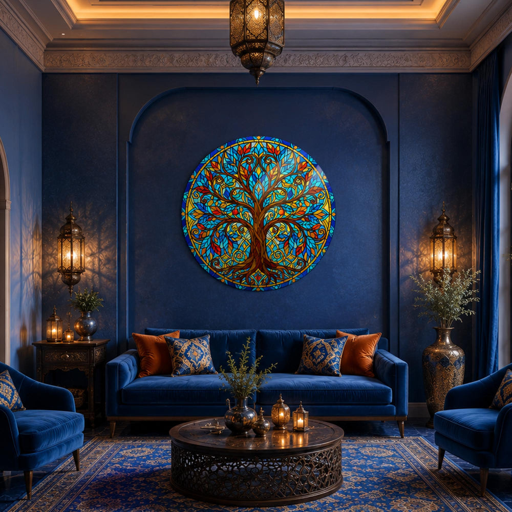 Stained Glass Tree Of Life in a modern room