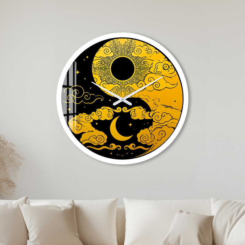 Celestial Sun And Moon with white frame