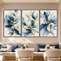 Blue Blossom with walnut frame