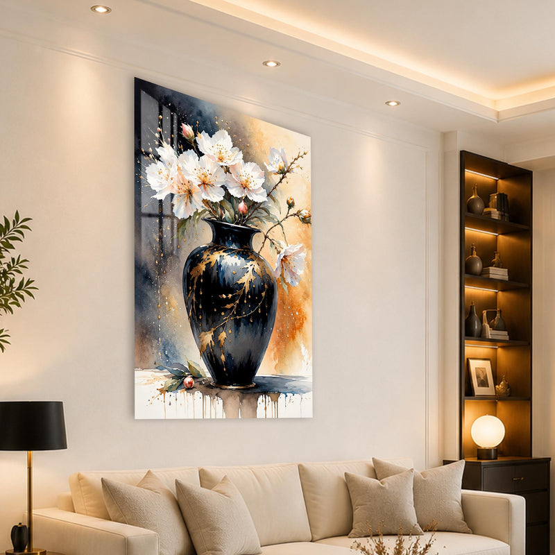 Blossoms in Black Vase angled lifestyle view