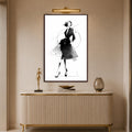 Monochrome Fashion Muse with walnut frame