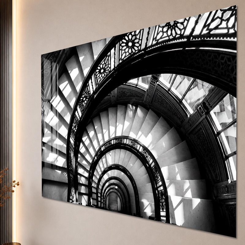 Artronauts Glass Print Spiral Staircase Depths Glass Wall Art