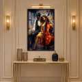 Elegant Bass Player with walnut frame