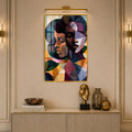 Geometric African Faces with gold frame