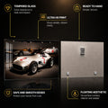 Vintage Silver Racers — tempered glass, ultra HD print, ready to hang