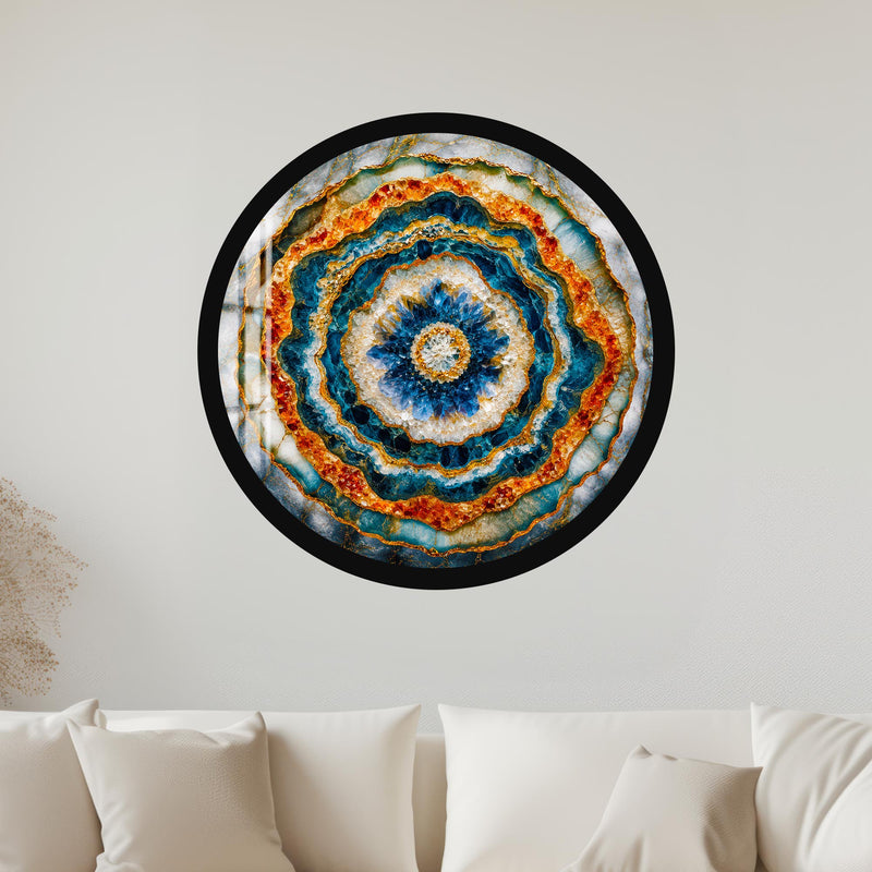 Sapphire Geode Bloom with black frame