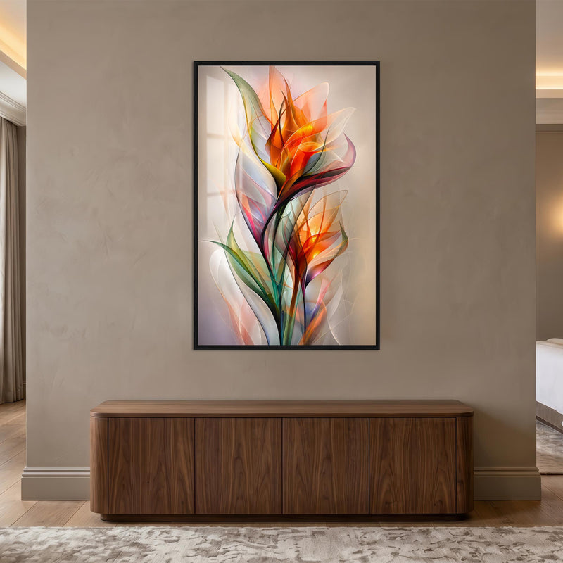 Prismatic Floral Flame with black frame