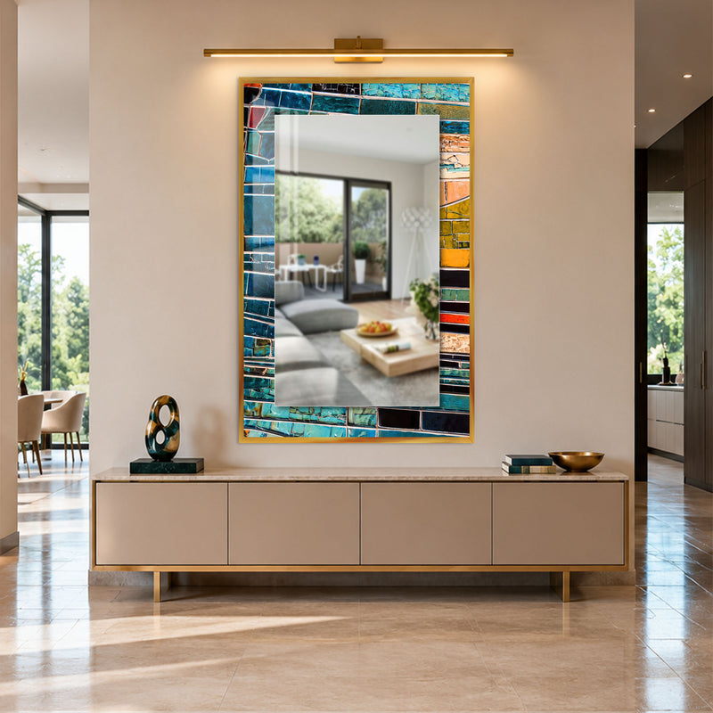 Turquoise Mosaic with black frame