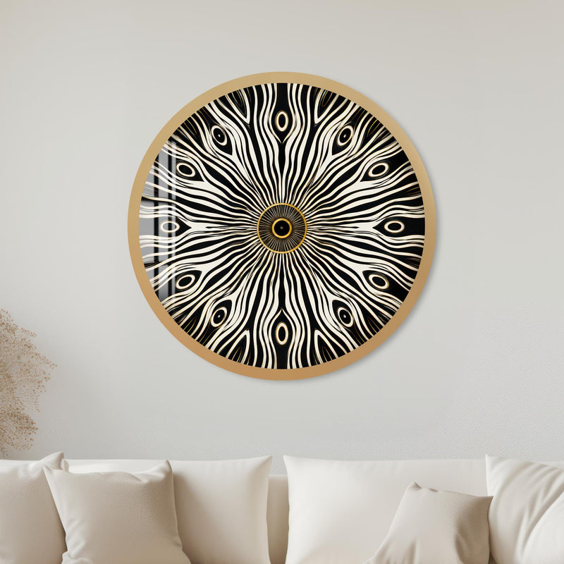 Monochrome Peacock Eye with gold frame